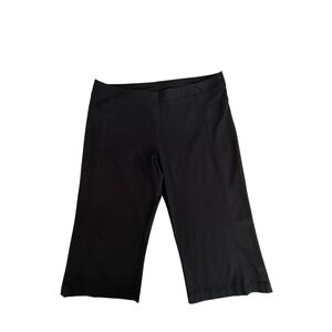 LL Bean Activewear Pants Womens Black Plus Size 1X OHBM7 Stretch Pocket Cropped